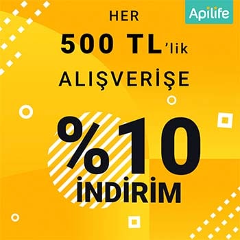 Aplife 500 TL ve üzeri siparişlerinizde %10 indirim